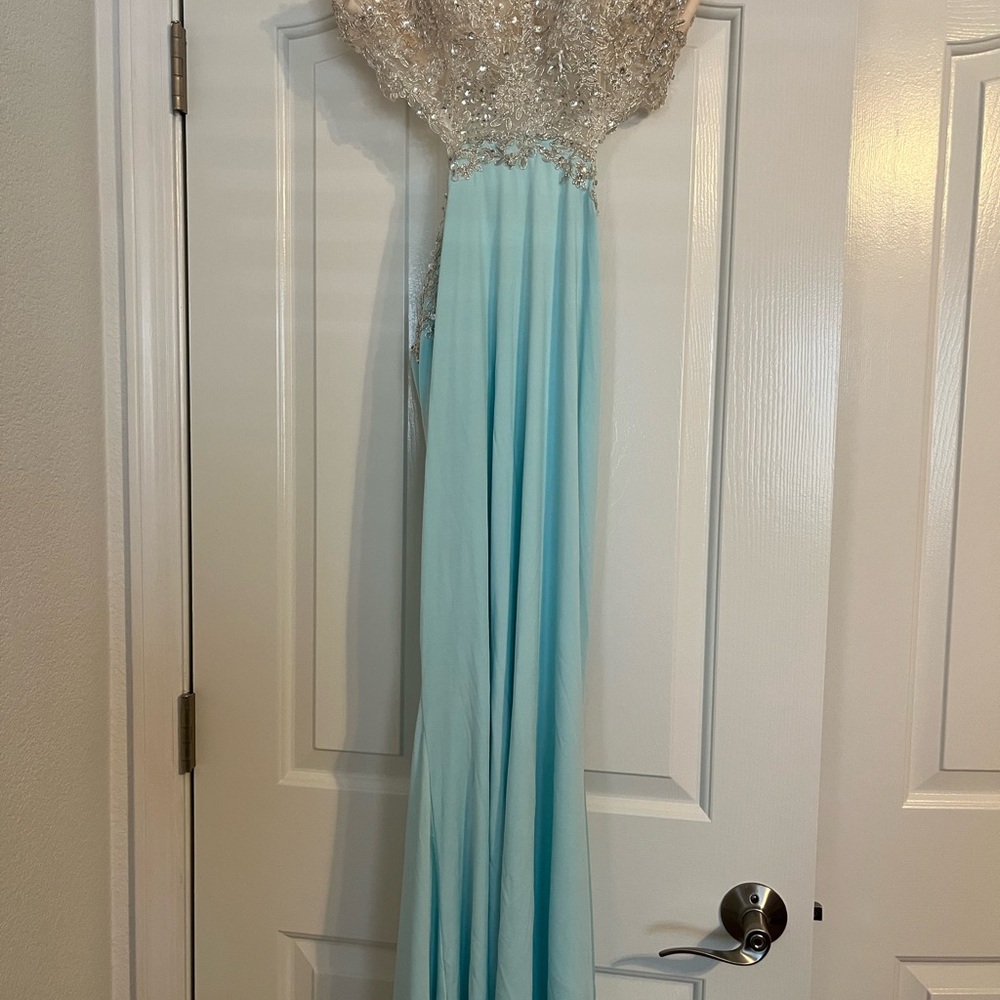 Beaded Gown in Light Blue